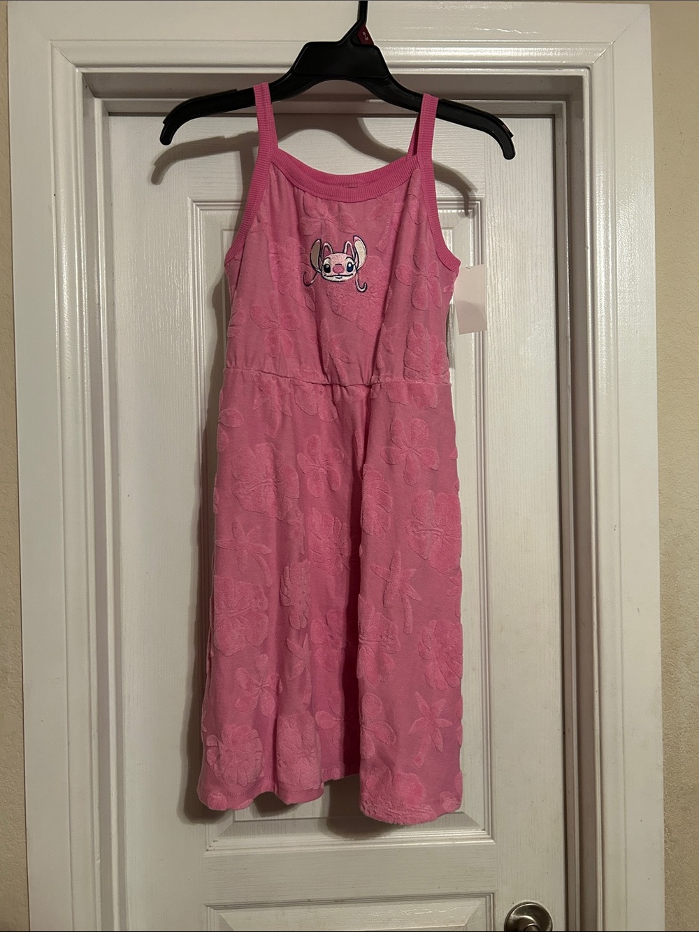 NWT Girls Disney Pink Sleeveless Dress with Angel Character Patch sz XL